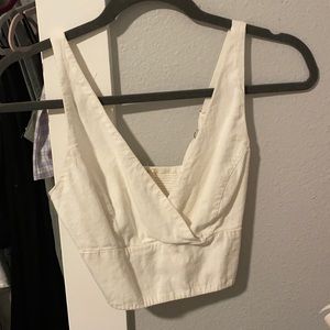 John Galt Crop Linen Tank